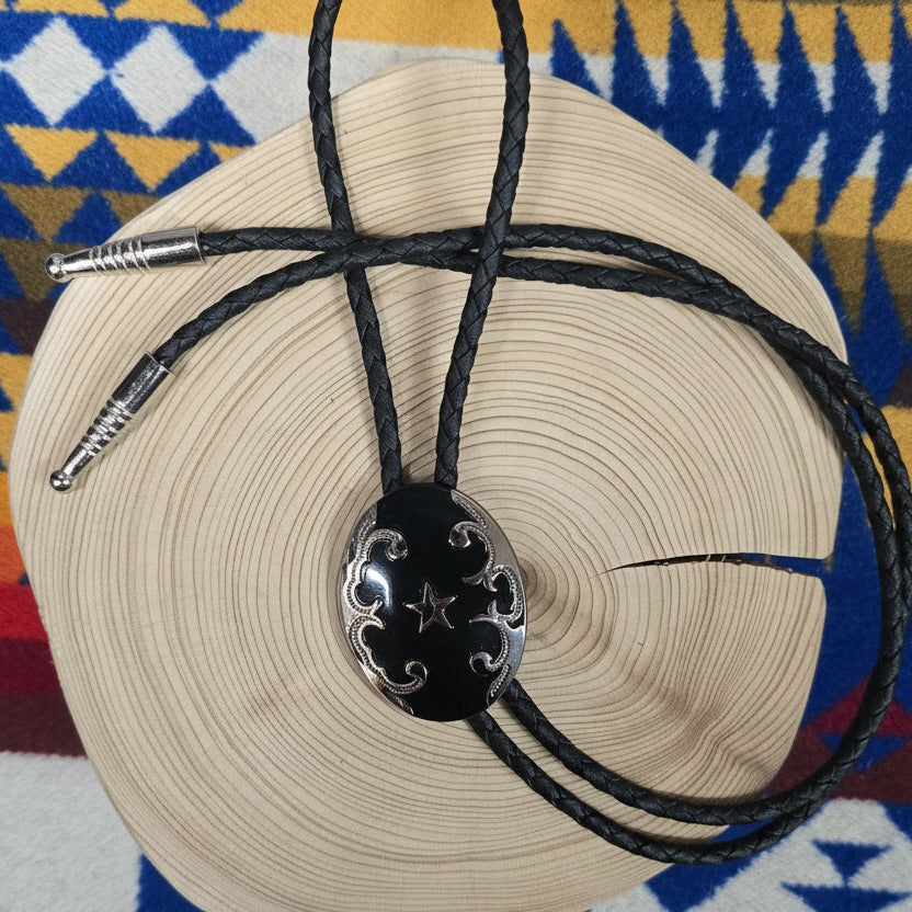 "The Midnight Star" Faux Onyx Bolo Tie