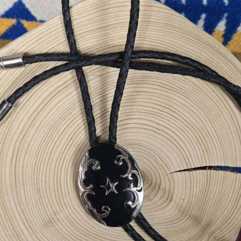"The Midnight Star" Faux Onyx Bolo Tie