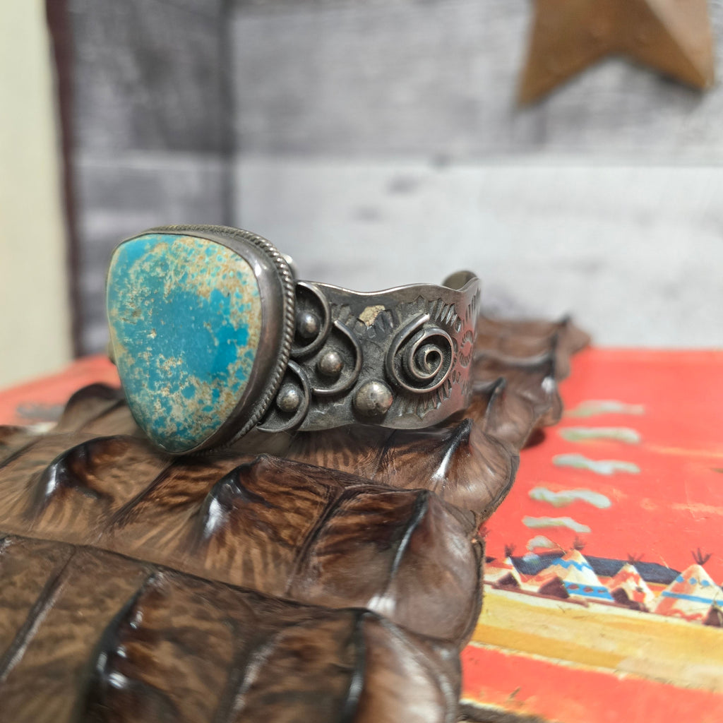 Vintage Chimney Butte Turquoise Sterling Silver Cuff