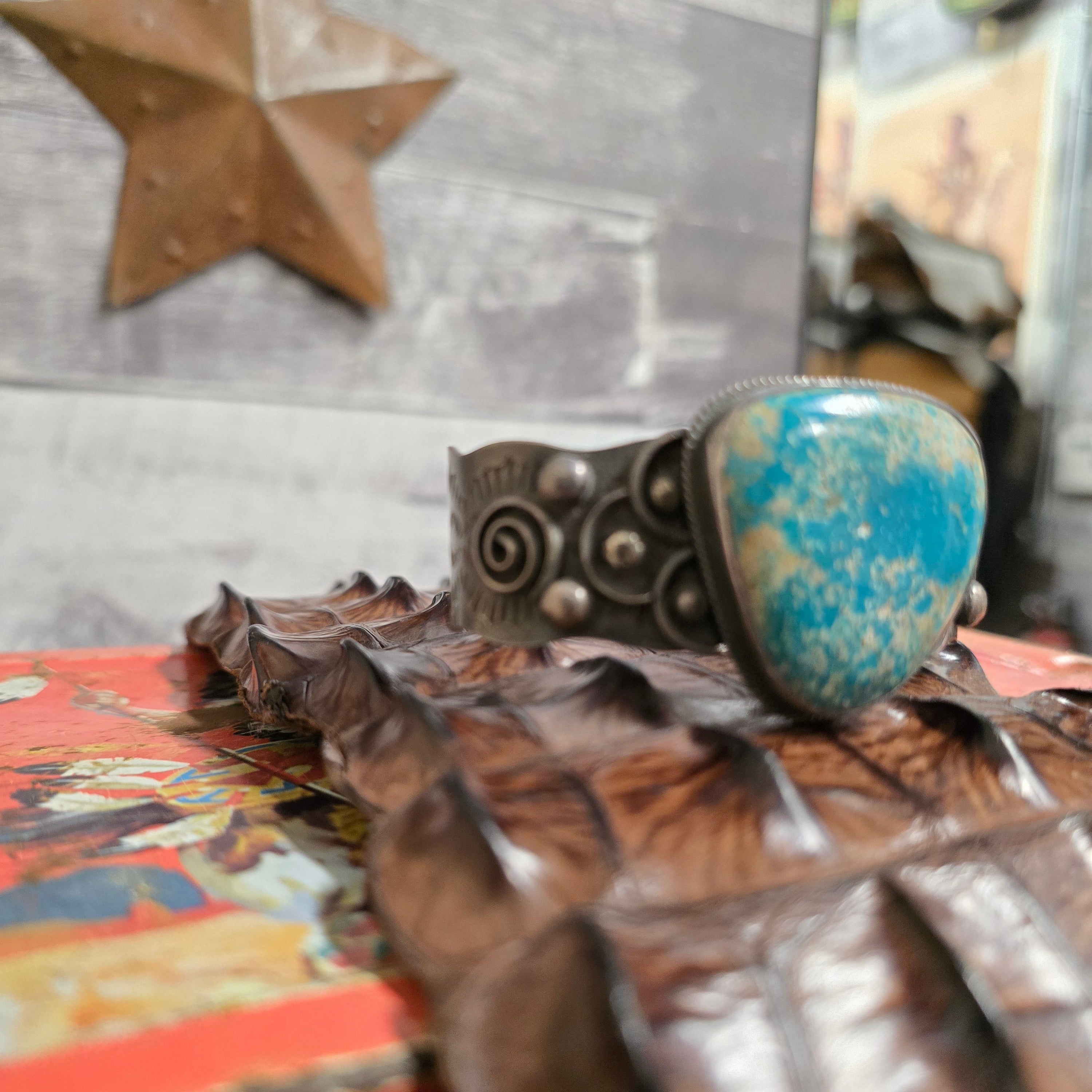 Vintage Chimney Butte Turquoise Sterling Silver Cuff