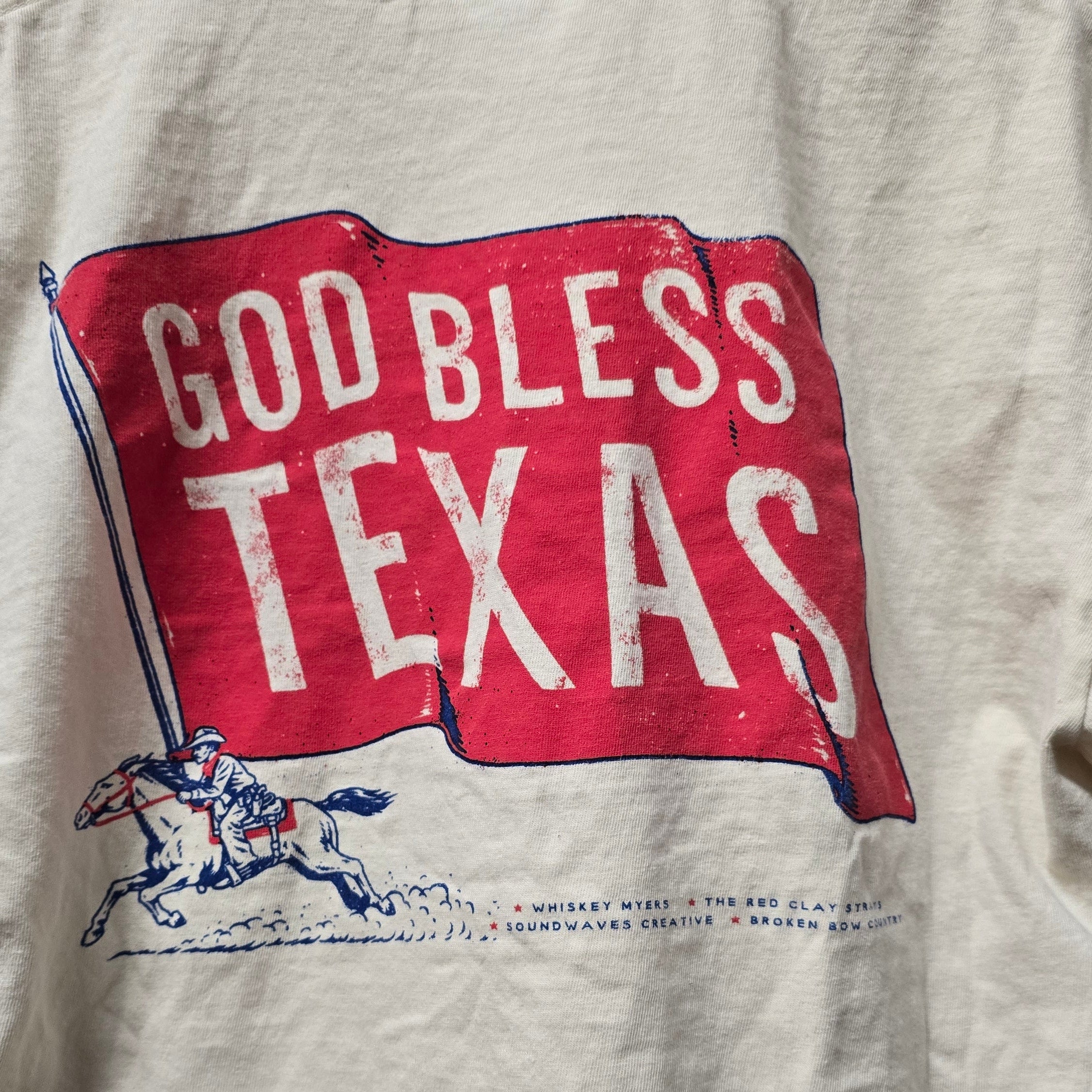 God Bless Texas Benefit Creme color T- shirt