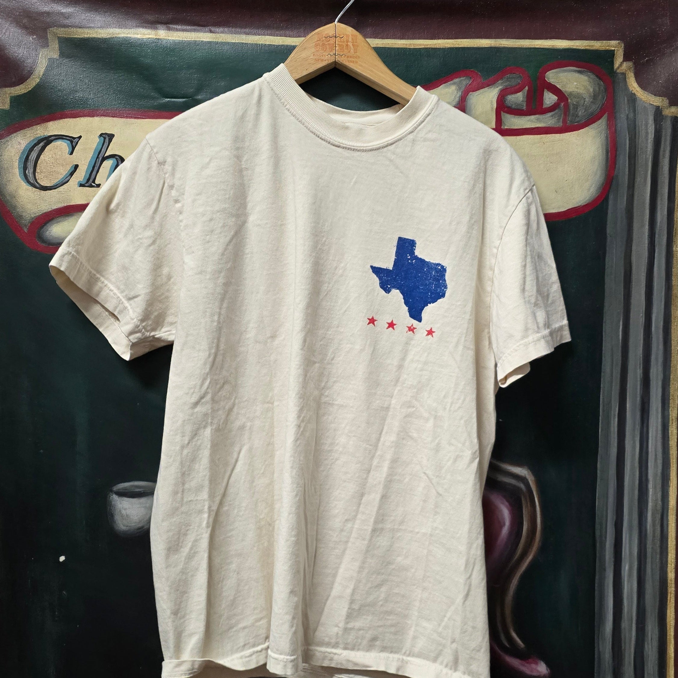 God Bless Texas Benefit Creme color T- shirt