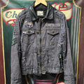 One-of-a-Kind Custom "Bone Black" Distressed Military Moto Jacket