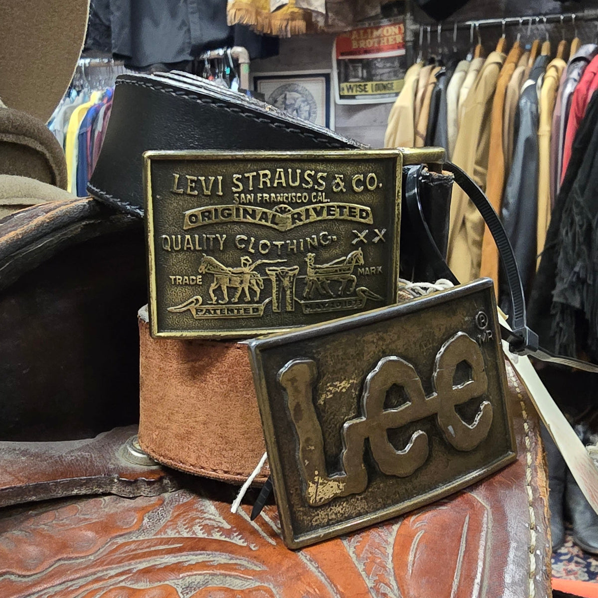 Vintage 1990s Denim Heritage Belt Buckles