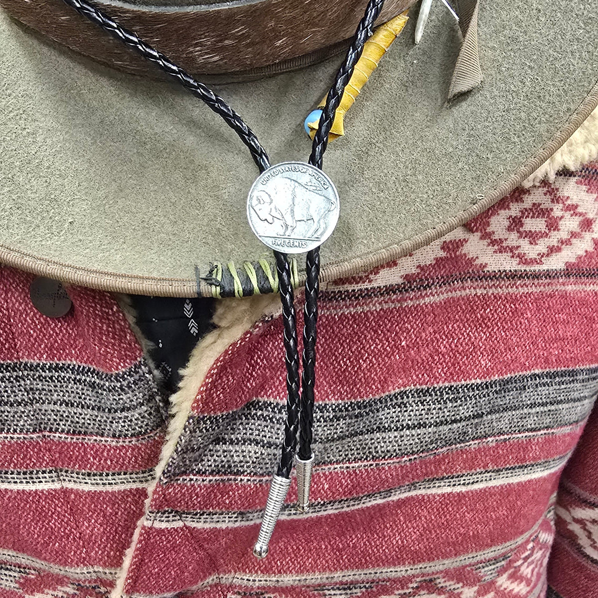 Classic American Buffalo Nickel Bolo Tie