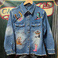Lucky &  Blessed Embroidered Western Denim Jacket