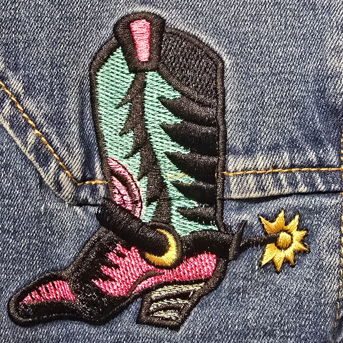 Lucky &  Blessed Embroidered Western Denim Jacket