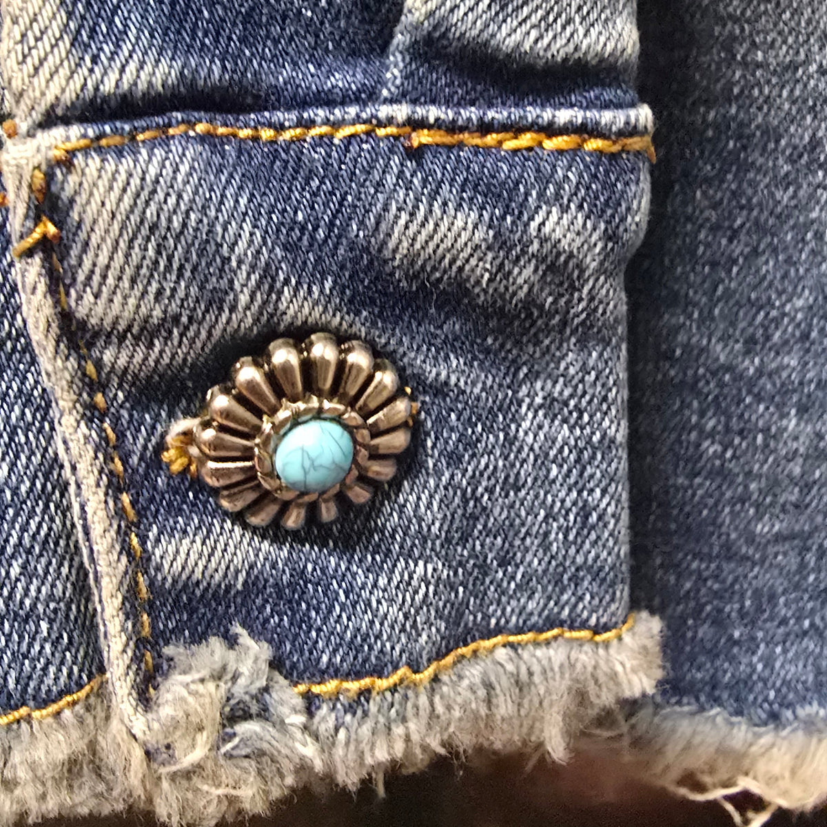 Lucky &  Blessed Embroidered Western Denim Jacket
