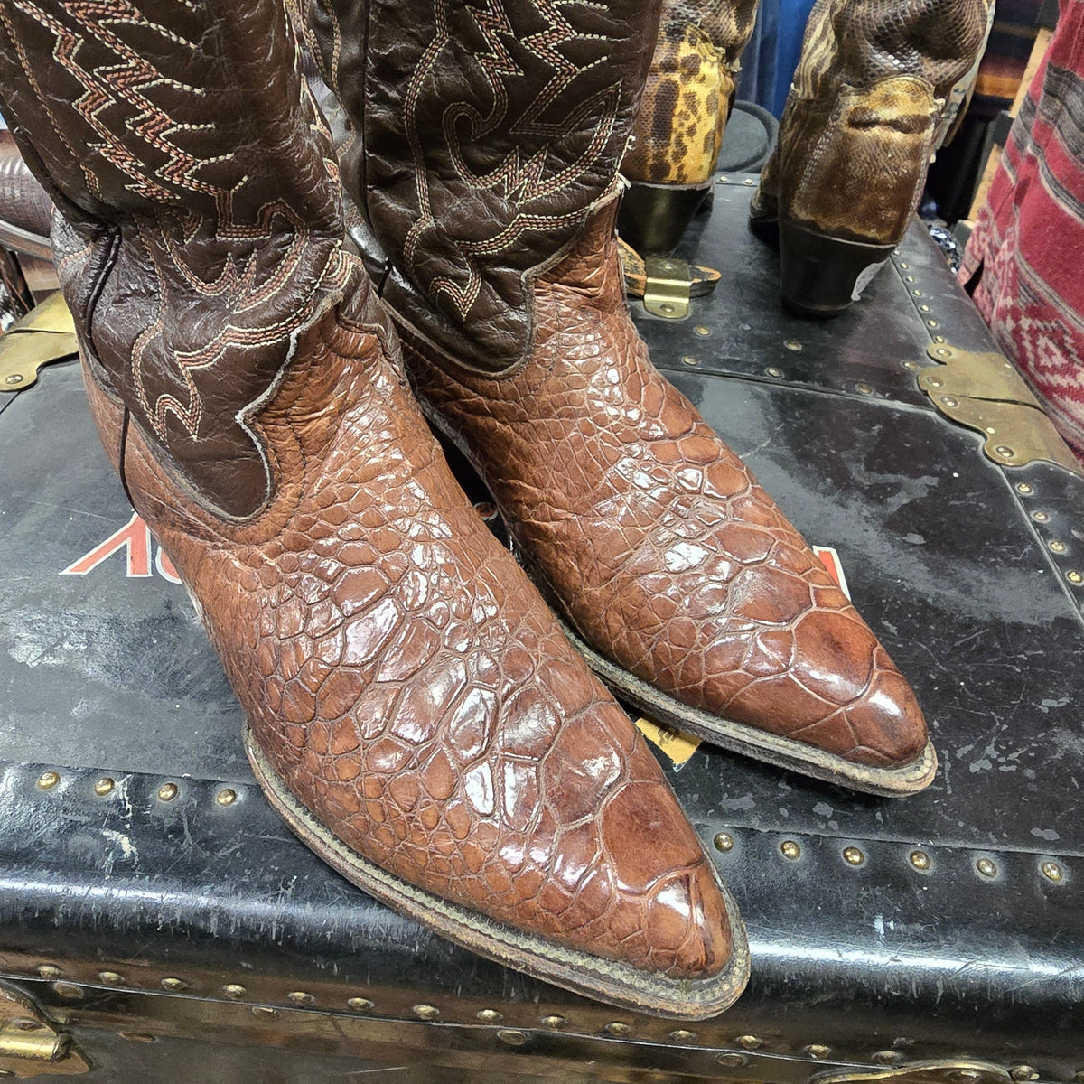 Vintage1970's Pre-Ban Sea Turtle Leather Cowboy Boots