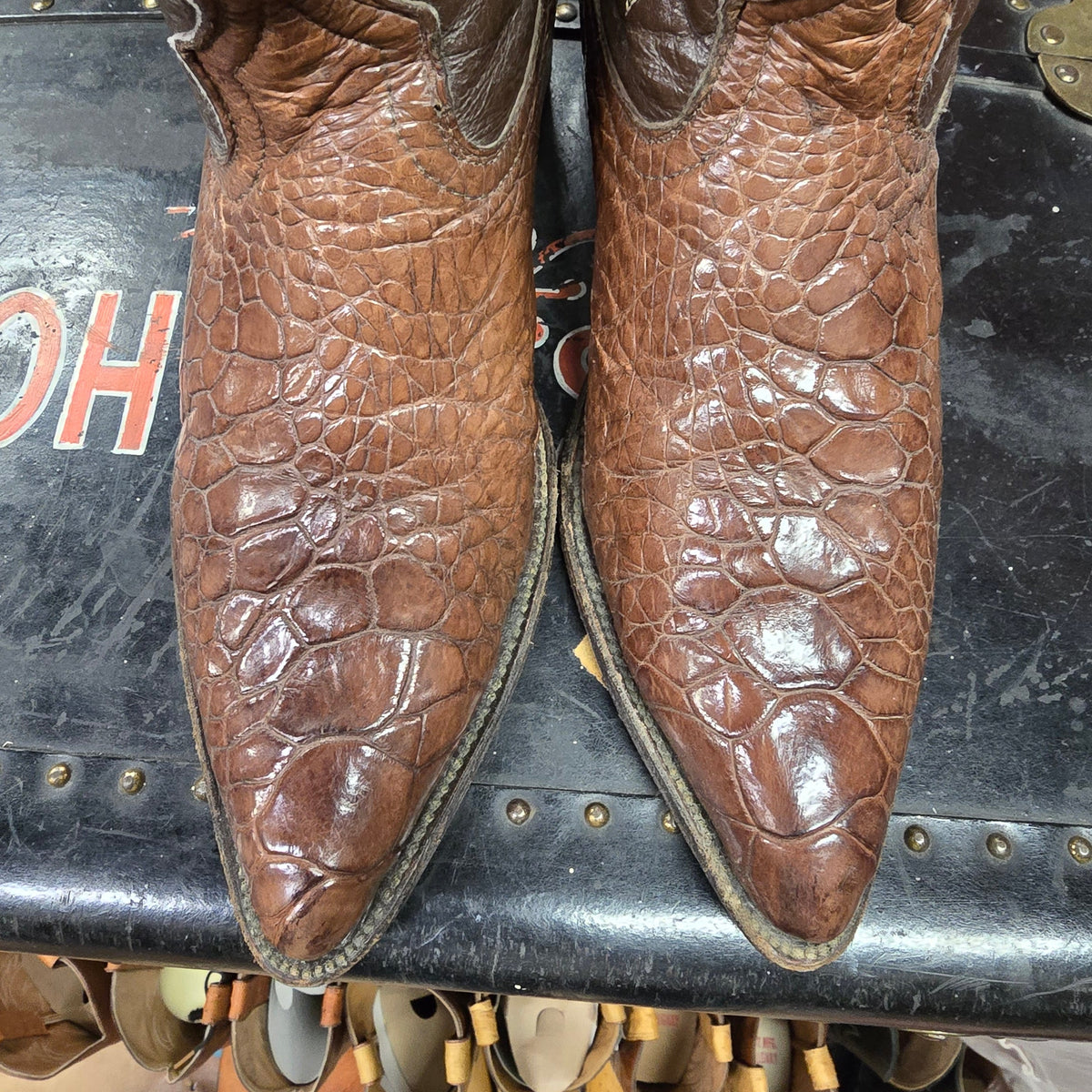 Vintage1970's Pre-Ban Sea Turtle Leather Cowboy Boots