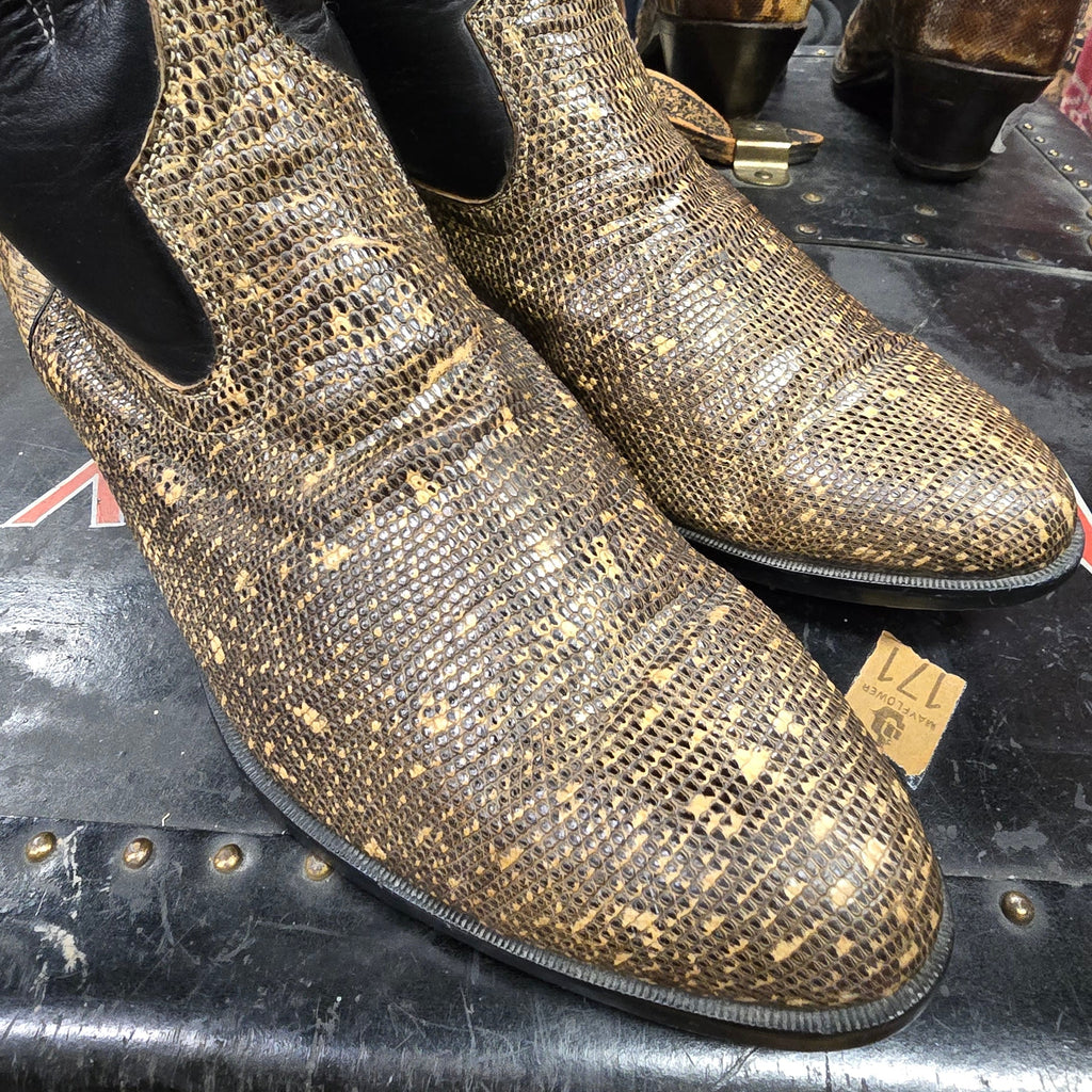 Vintage Hand-Made Genuine Lizard Skin Cowboy Boots