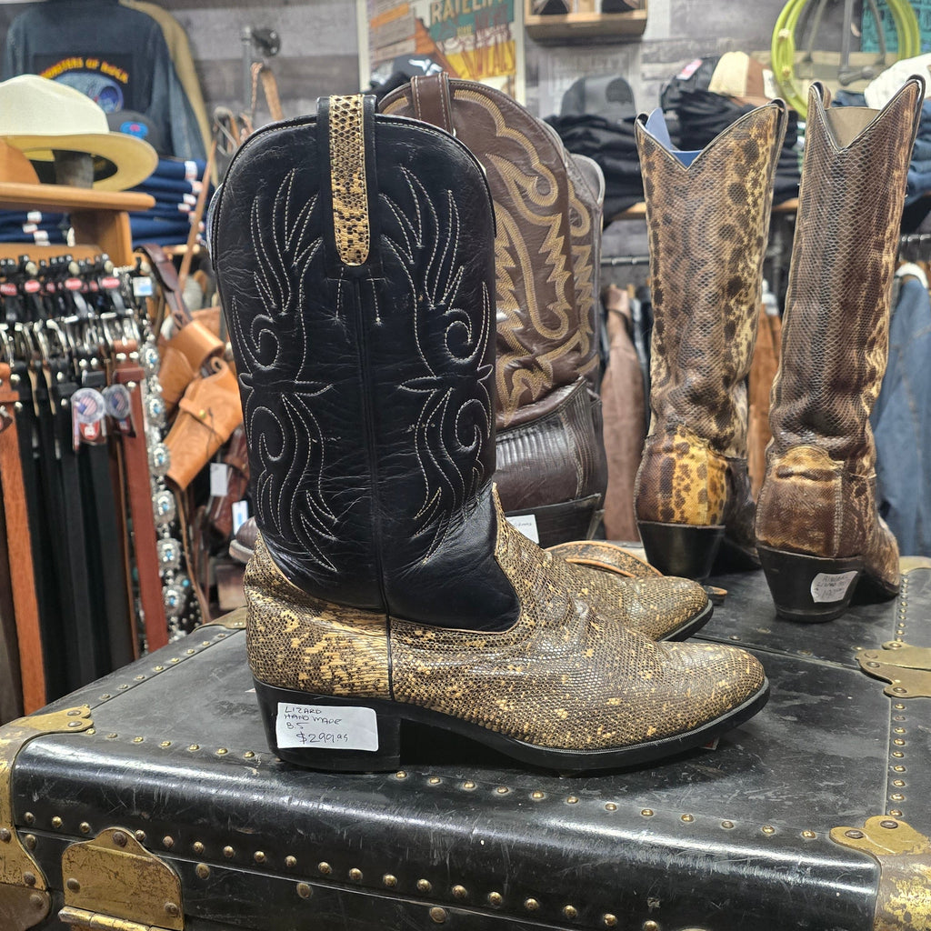 Vintage Hand-Made Genuine Lizard Skin Cowboy Boots