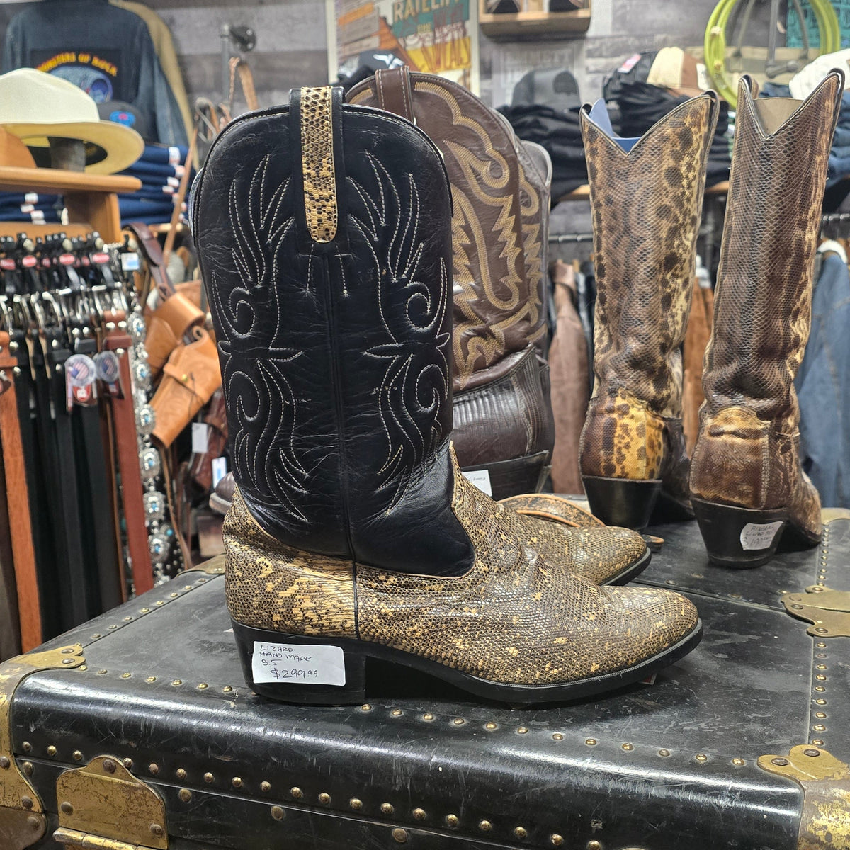 Vintage Hand-Made Genuine Lizard Skin Cowboy Boots
