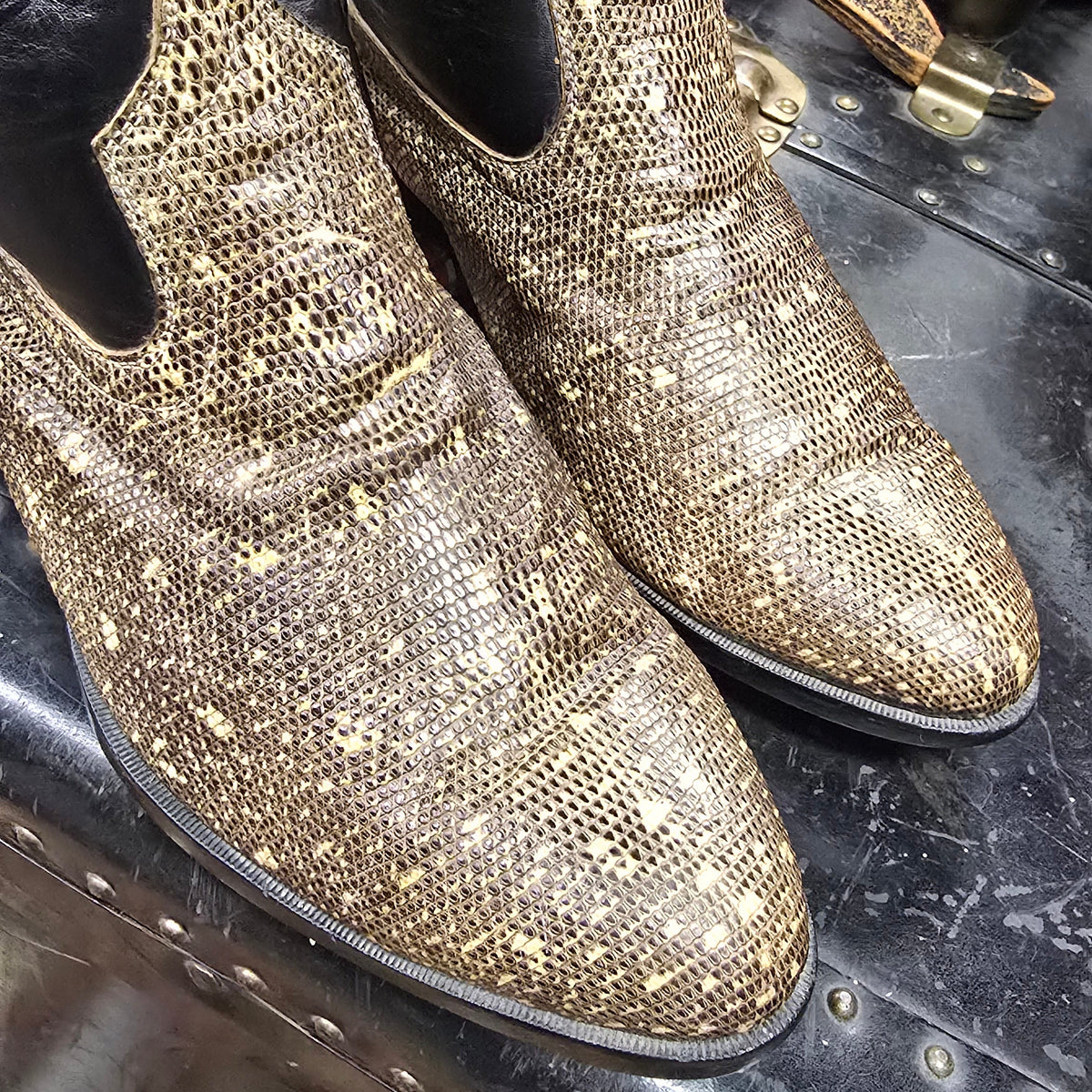 Vintage Hand-Made Genuine Lizard Skin Cowboy Boots