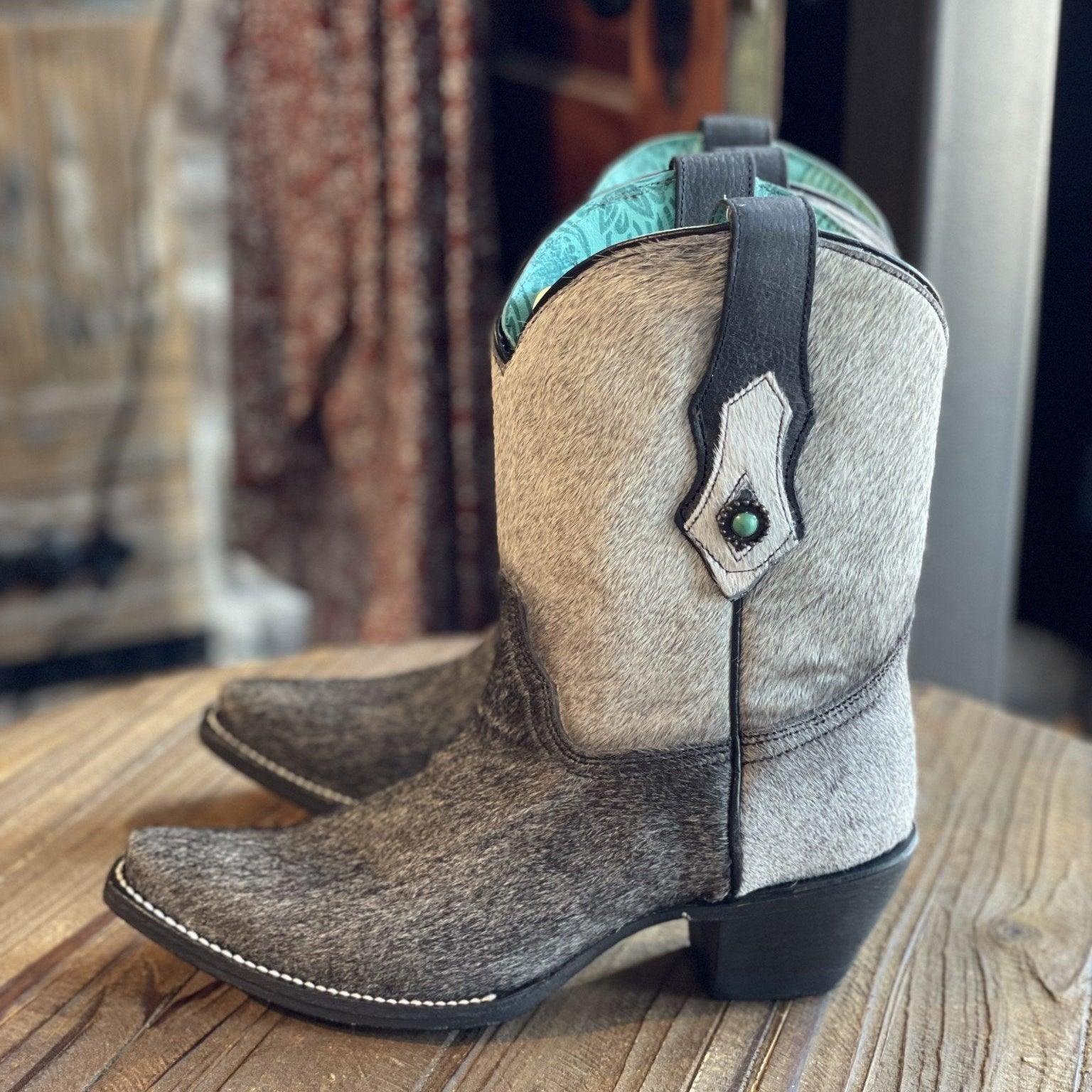 Corral Women’s Cowhide & Turquoise Western Boots