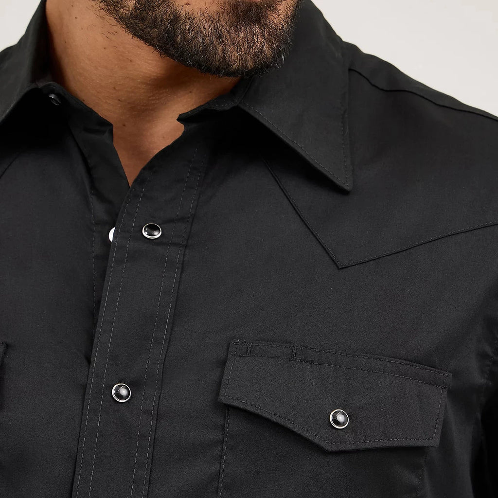 Wrangler Western Snap Shirt White/Black