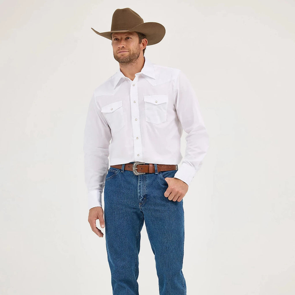 Wrangler Western Snap Shirt White/Black