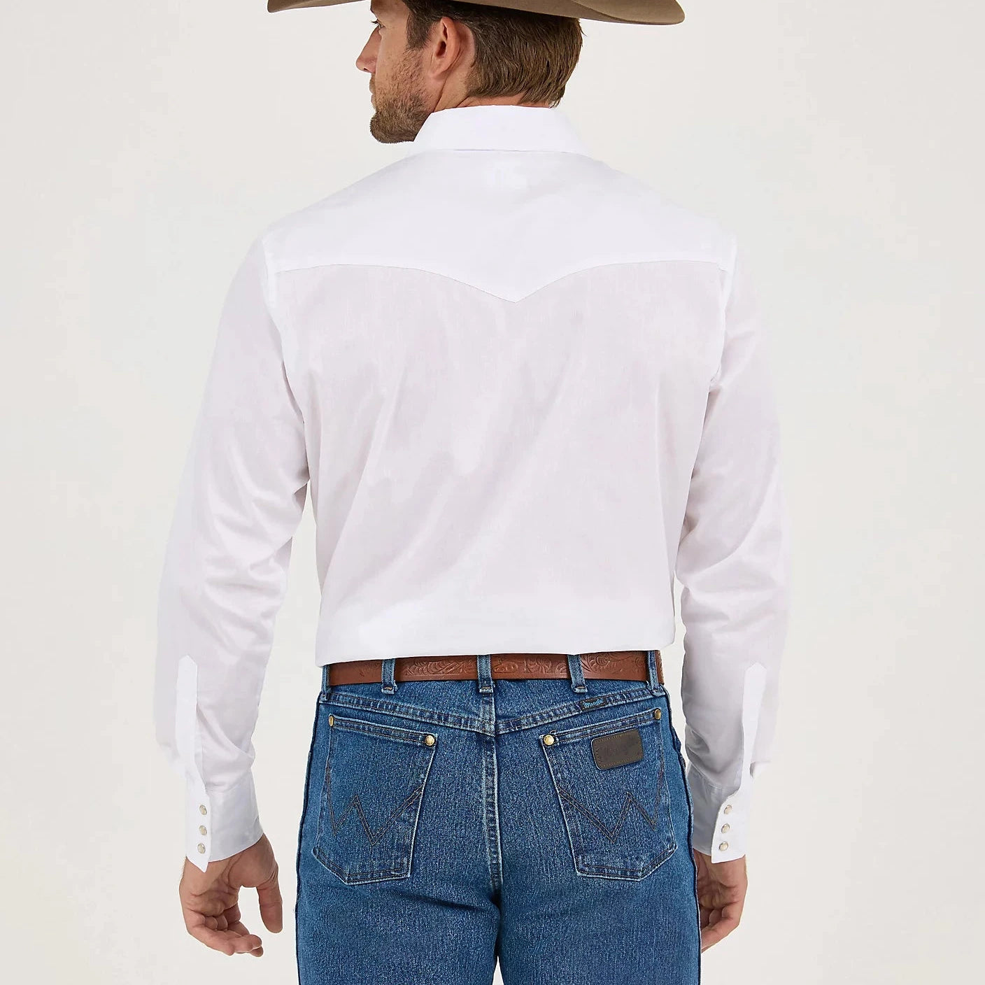 Wrangler Western Snap Shirt White/Black