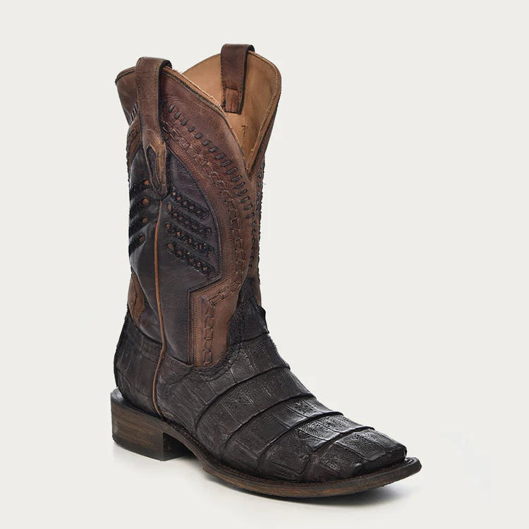 Corral A3878 Men’s Caiman Belly Square Toe  Cowboy Boots