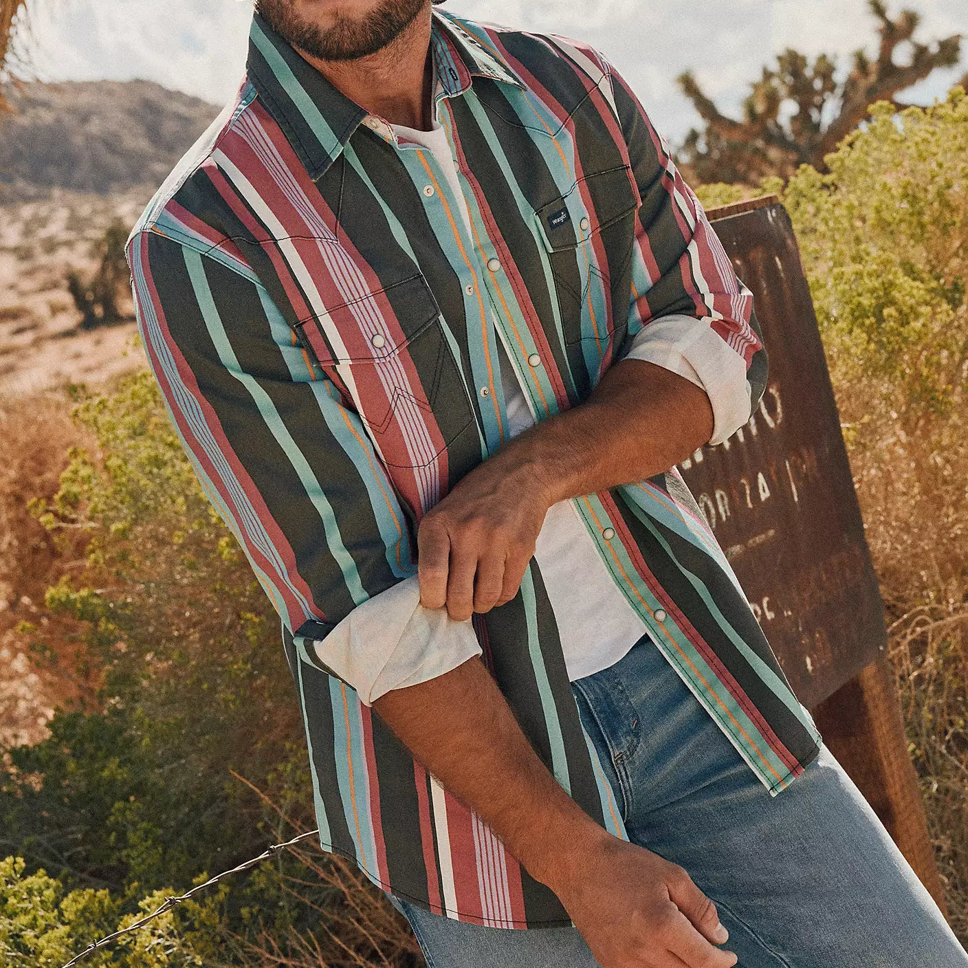 Vintage-Inspired Brushpopper Western Snap Workshirt