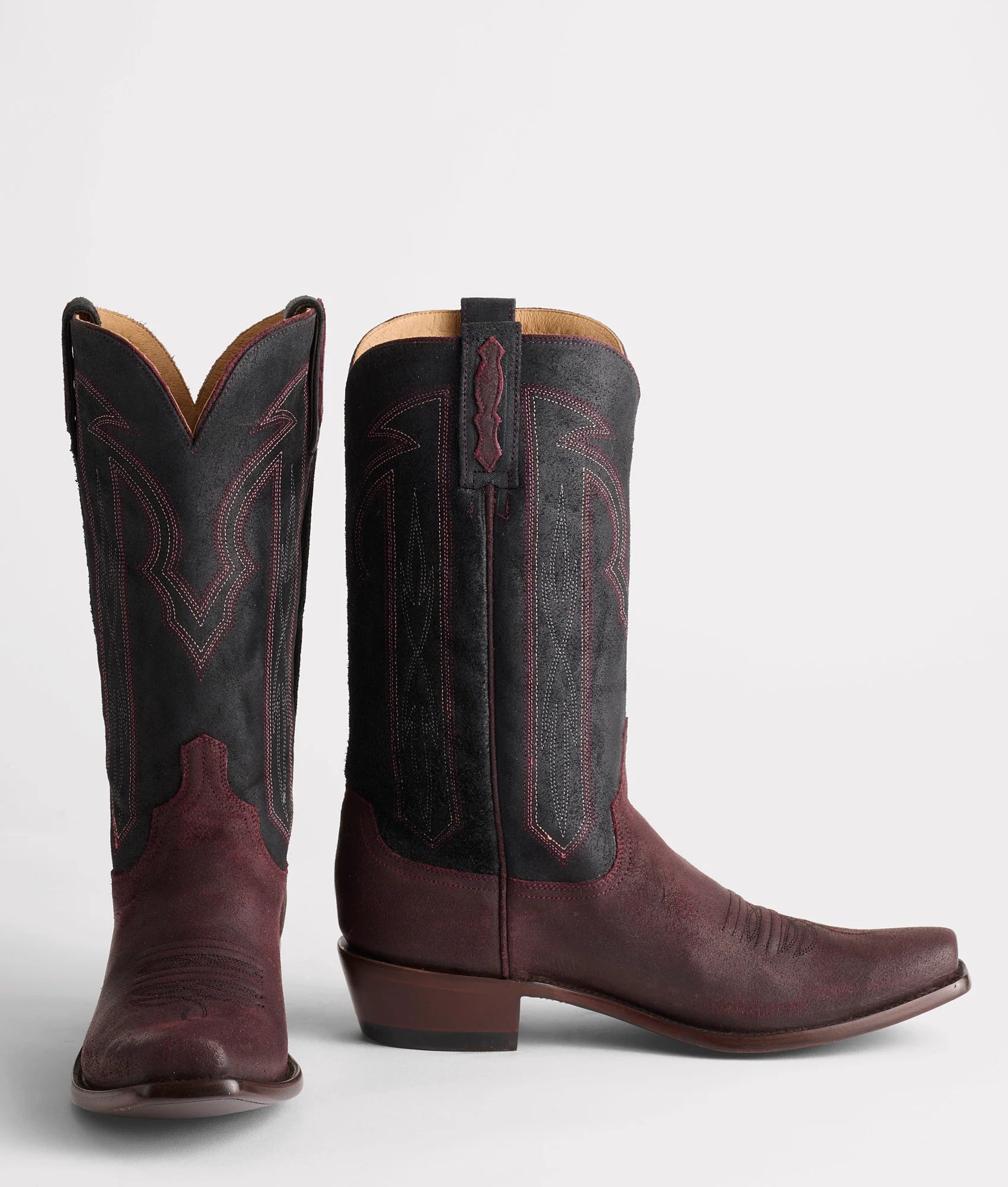 Lucchese Wine Color Brazos Men's Cowboy Boot