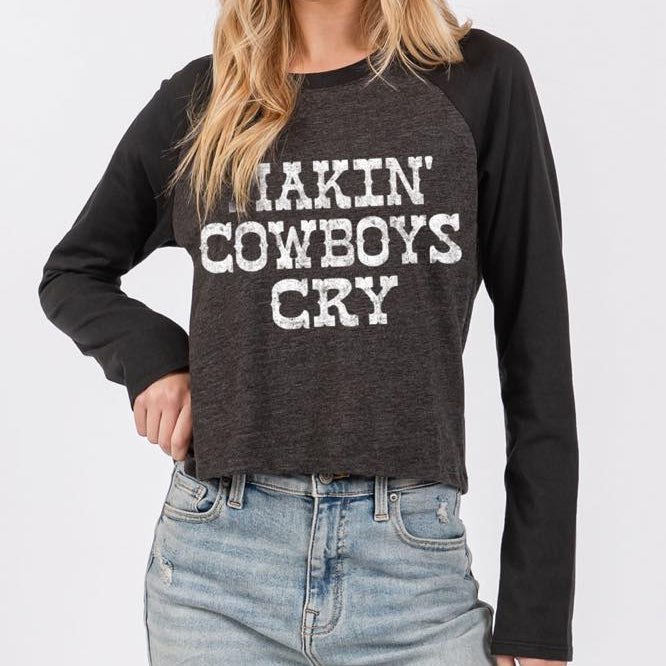 Makin Cowboys Cry Faux Crop / Baseball - T