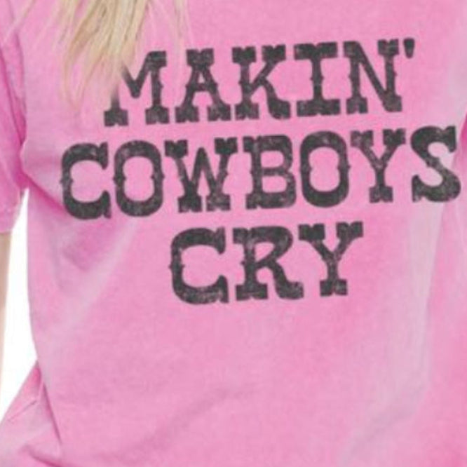 Makin Cowboys Cry Faux Crop / Baseball - T