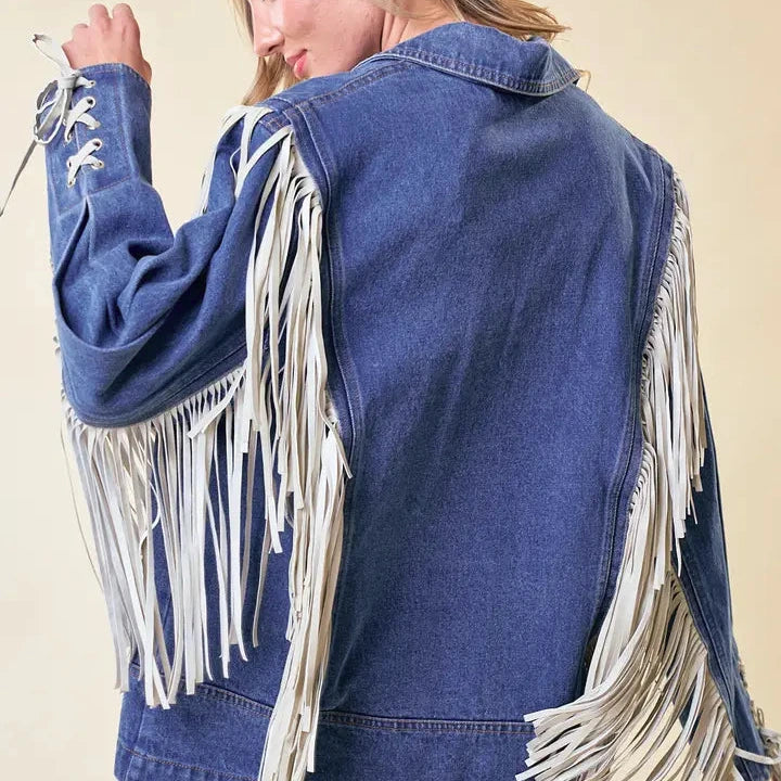 Saints & Hearts Fringed Denim Jacket