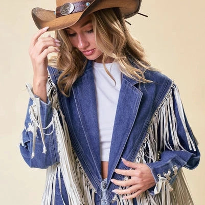 Saints & Hearts Fringed Denim Jacket