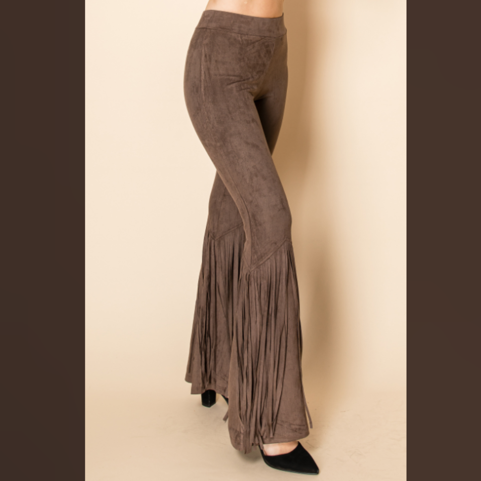 Vocal USA faux Suede fringe Rodeo Queen pants