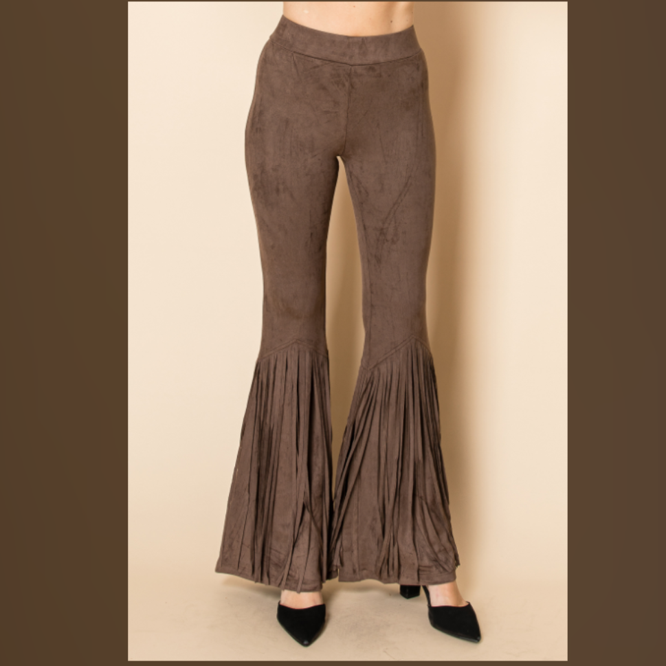 Vocal USA faux Suede fringe Rodeo Queen pants