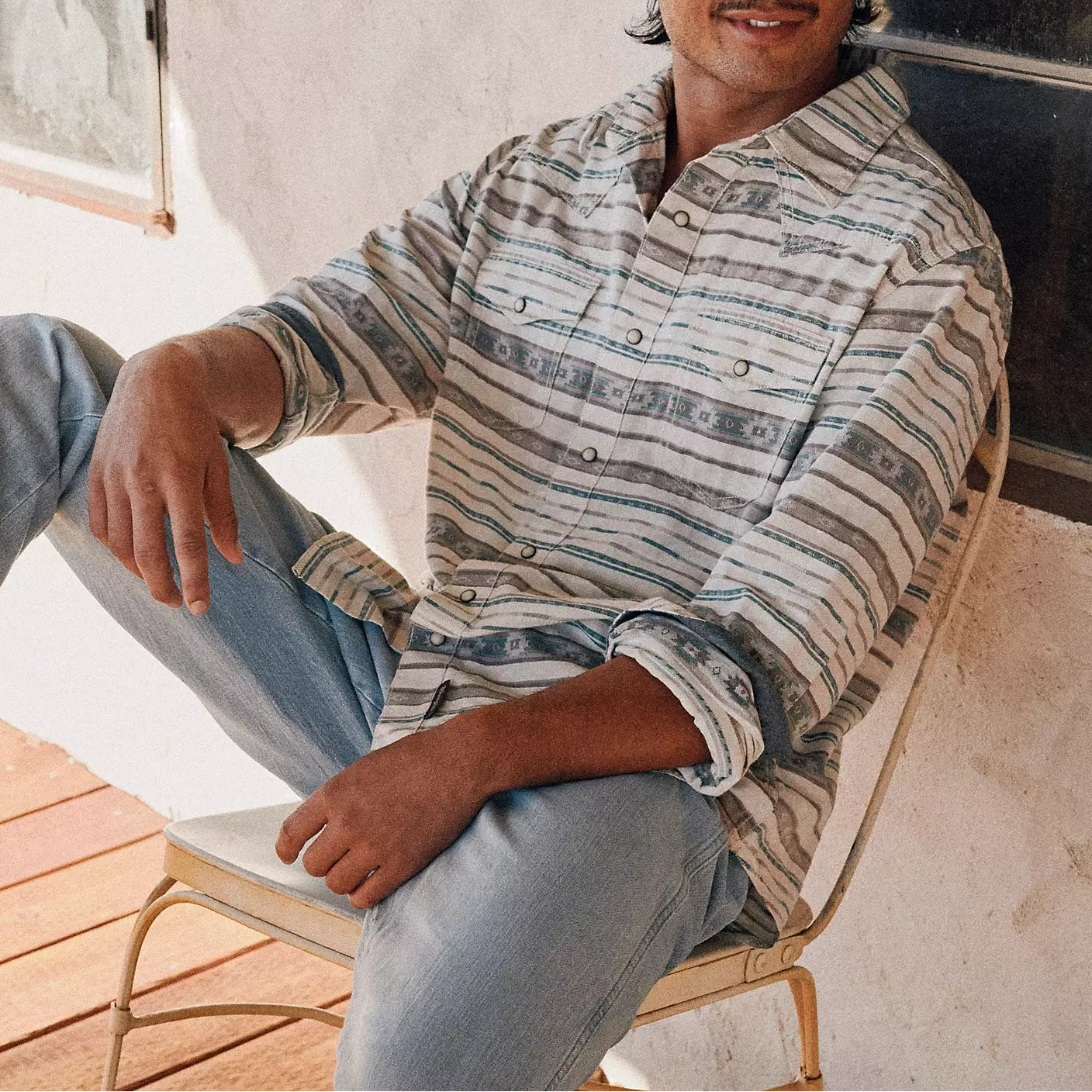 Wrangler Retro Printed Premium Pearl Snap Shirt