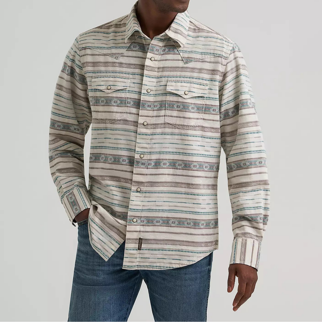 Wrangler Retro Printed Premium Pearl Snap Shirt