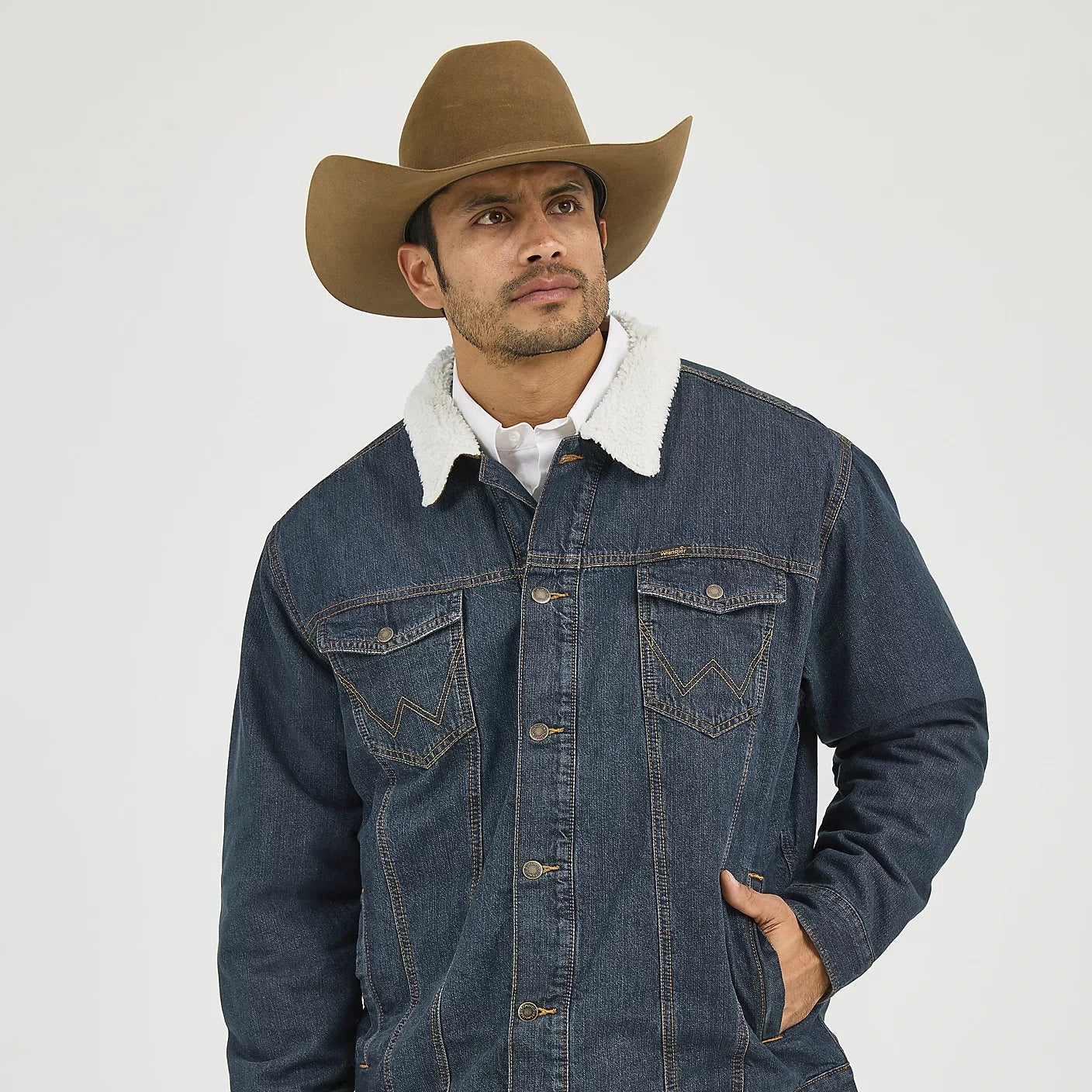 Wrangler Western Sherpa Lined Denim Trucker Jacket