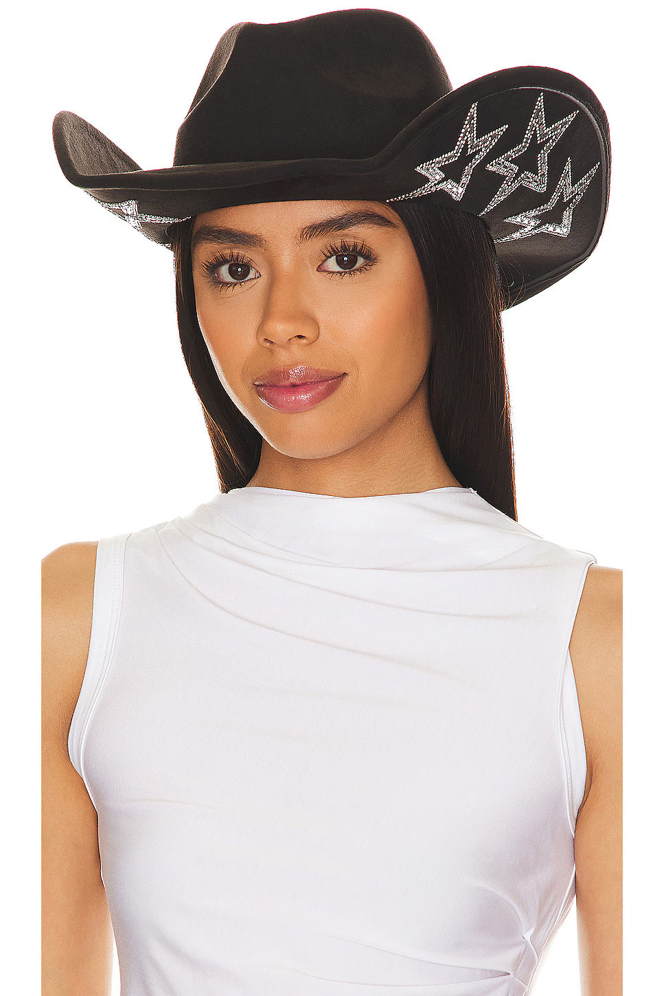 The Rhinestone Star Cowboy Hat collection White / Lavender / Black