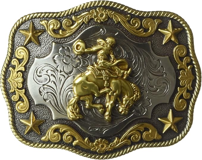 Nocona Men's 2-Tone Bronc Scalop Oval Buckle