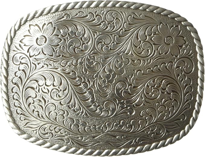 Nocona Men's Silver Rounded Square Buckle