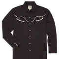 Men's Ely Cattleman Long Sleeve Retro Solid With Piping Black/ White