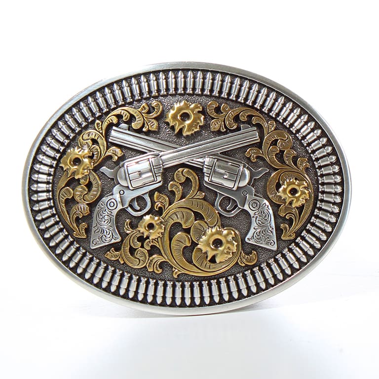 Nocona Crossed Pistols Buckle