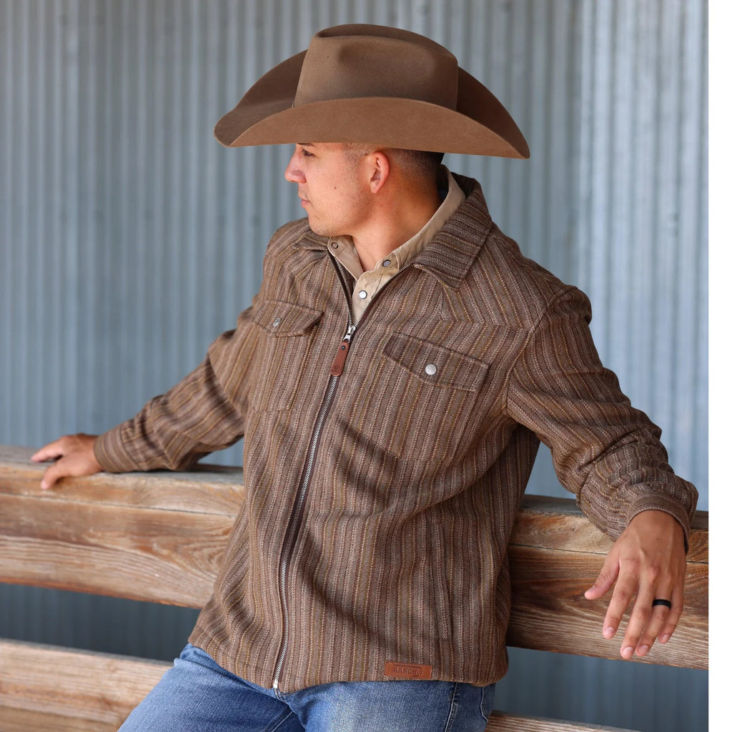 Lazy J Ranch Men's Jacquard Shirt Jacket - Sequoia Brown