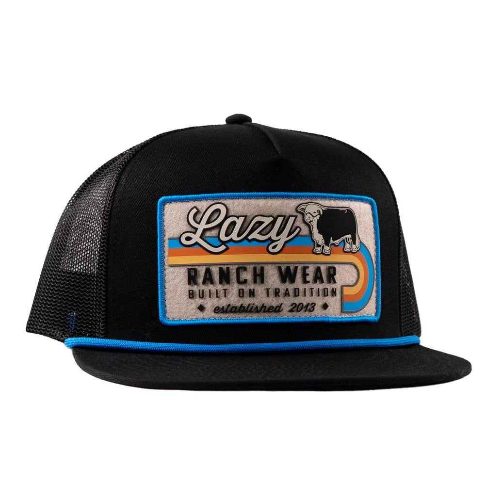 Lazy J Ranch Black Van Horn Classic Rope Trucker Hat - Badlands AB Exclusive