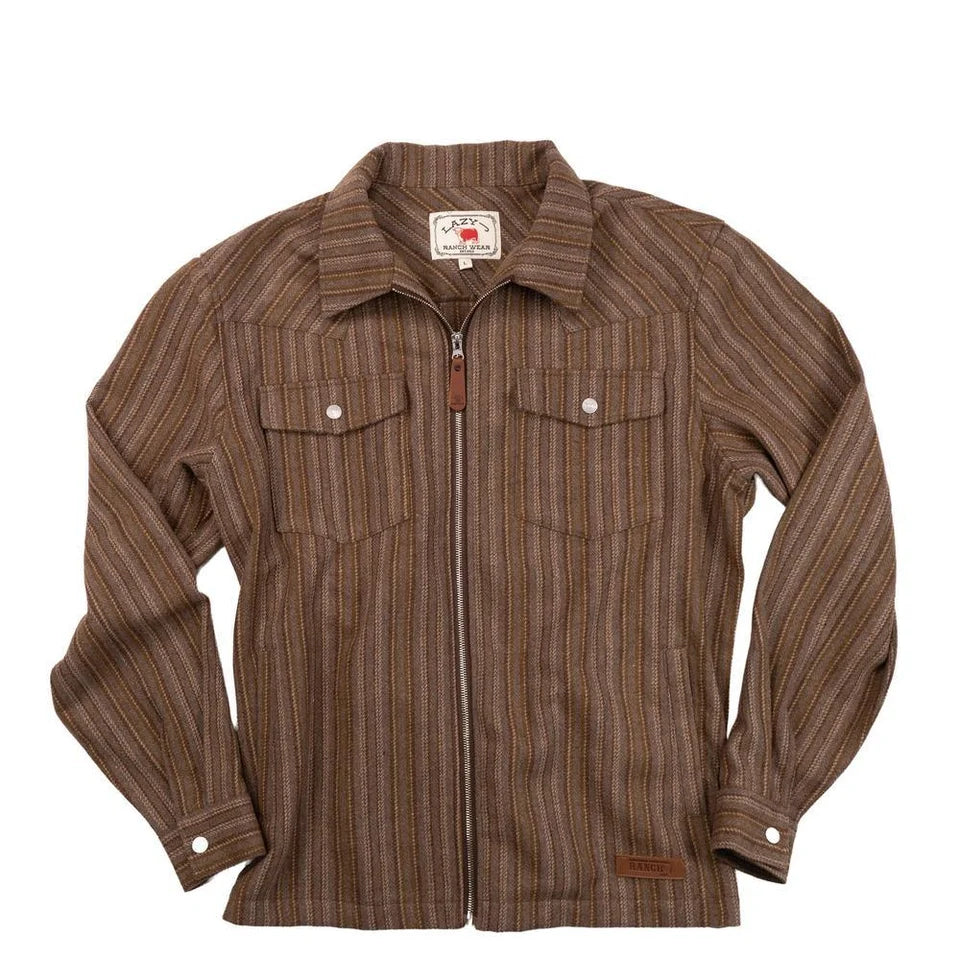Lazy J Ranch Men's Jacquard Shirt Jacket - Sequoia Brown