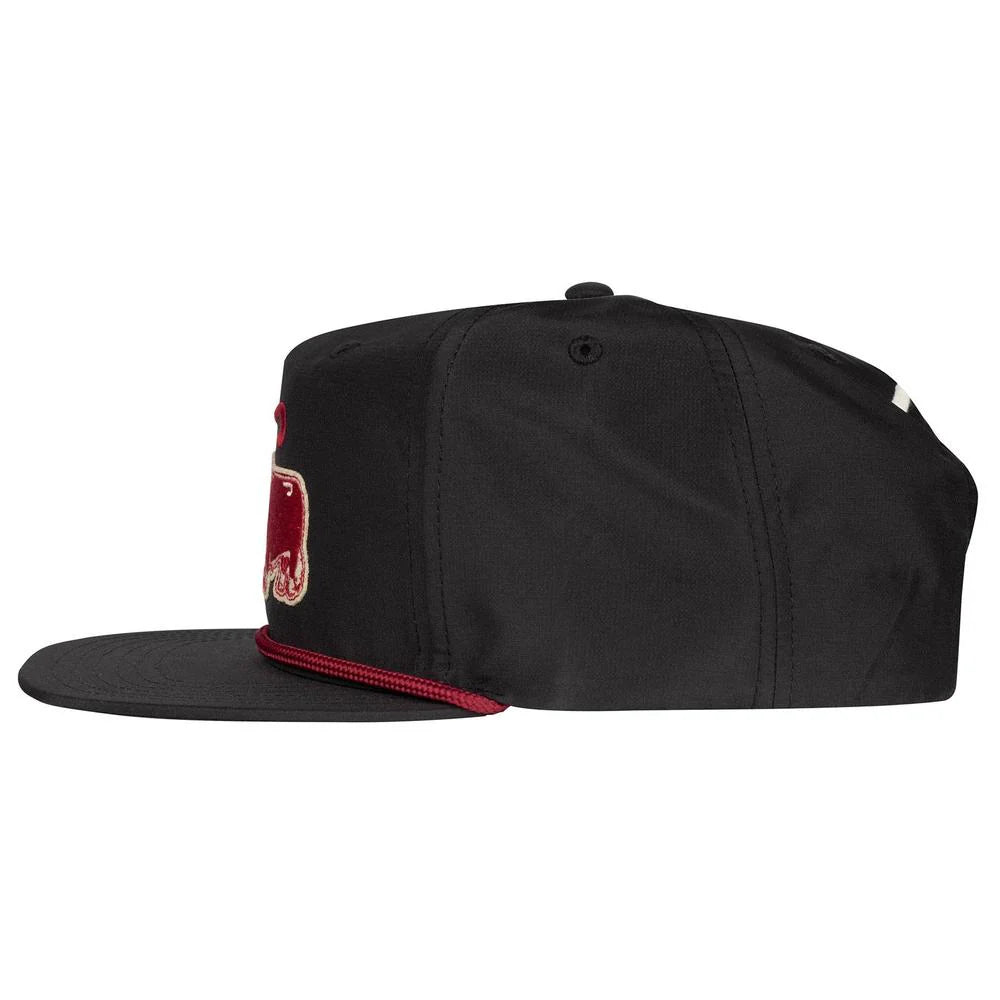 Lazy J Ranch Black Red Premium Ranch Rope Trucker Hat - Badlands AB Exclusive