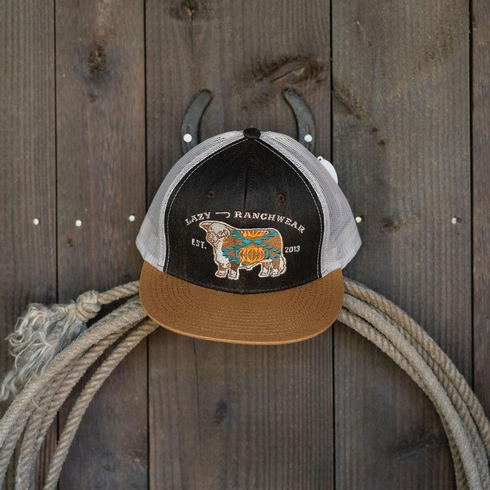 Lazy J Ranch Brown & Tan Apache Hereford Bull Mid Profile Trucker Hat