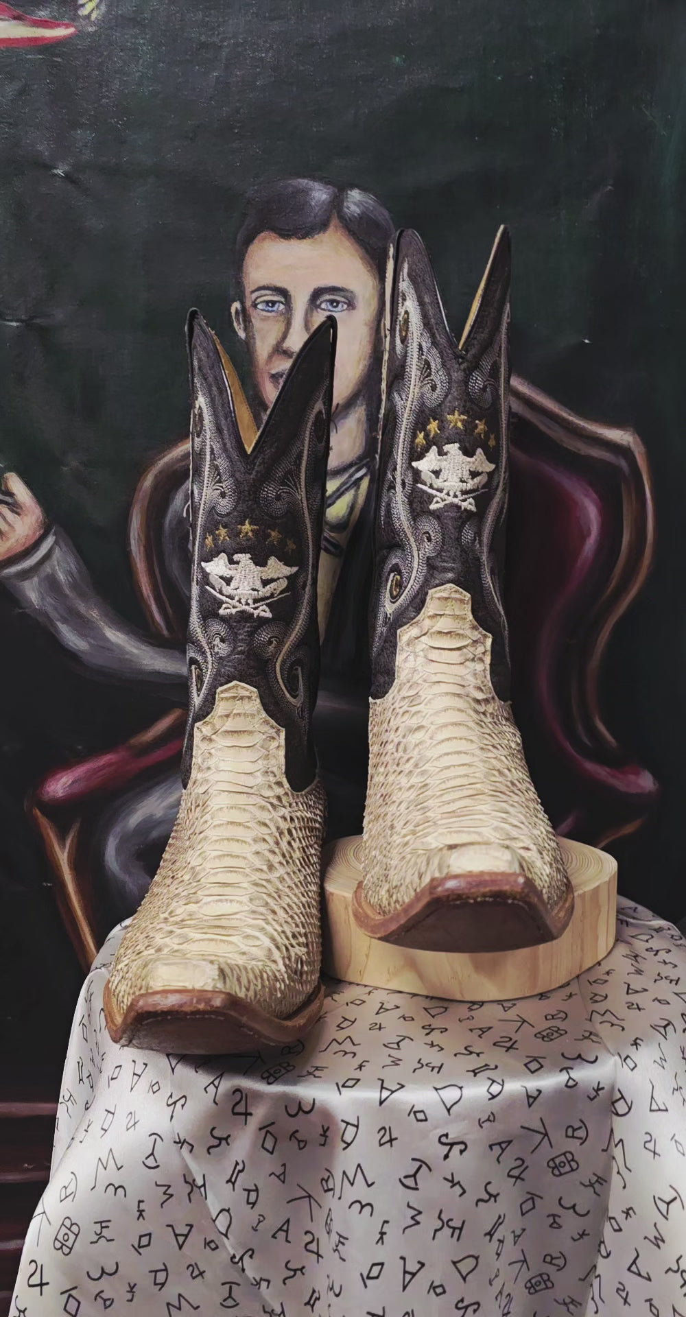 Vintage El General Python Cowboy Boots