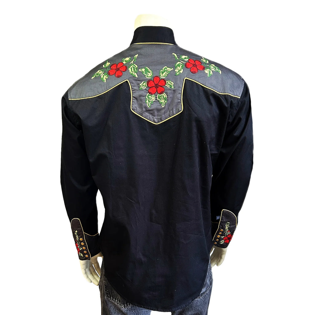 Rockmount 2-Tone Floral Embroidered Western Shirt
