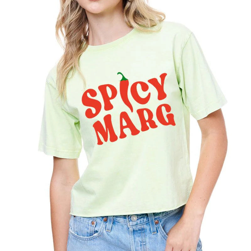 Spicy Marg Lime Green Crop Top