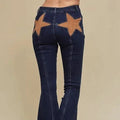 Saints & Hearts Suede Star Bell Bottom Jeans