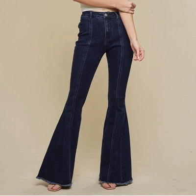 Saints & Hearts Suede Star Bell Bottom Jeans