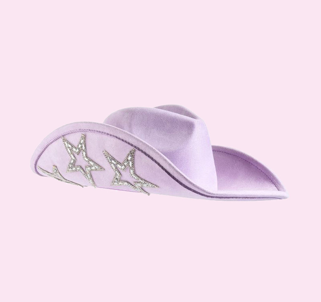 The Rhinestone Star Cowboy Hat collection White / Lavender / Black